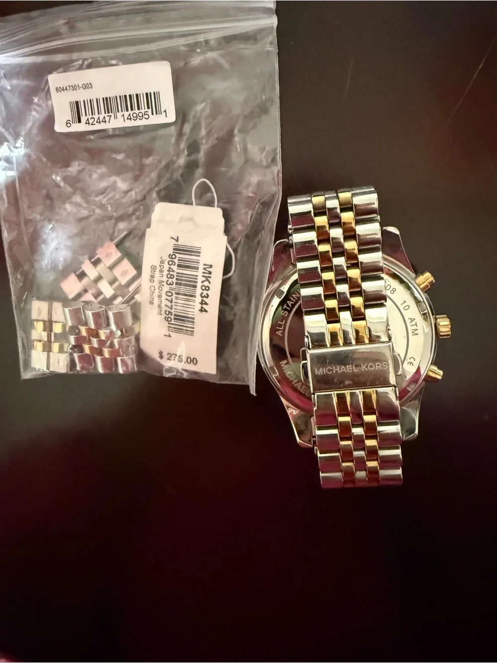 Michael Kors Two-Tone Gold and Silver Women's Chronograph Watch with White Dial